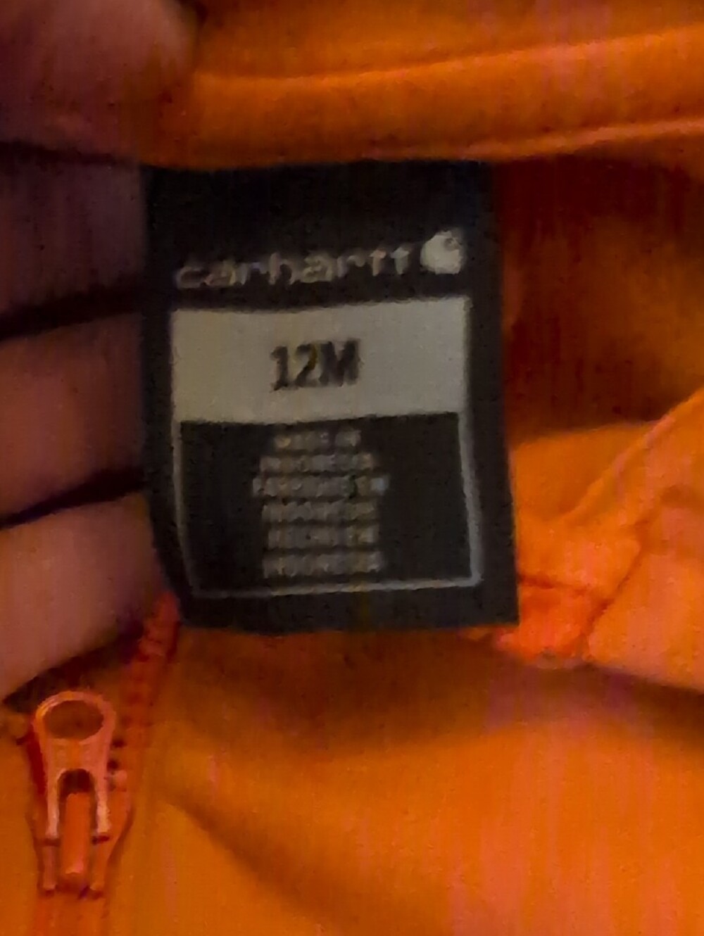 Carhartt Kids Orange Half-Zip Hoodie - Picture 2 of 3